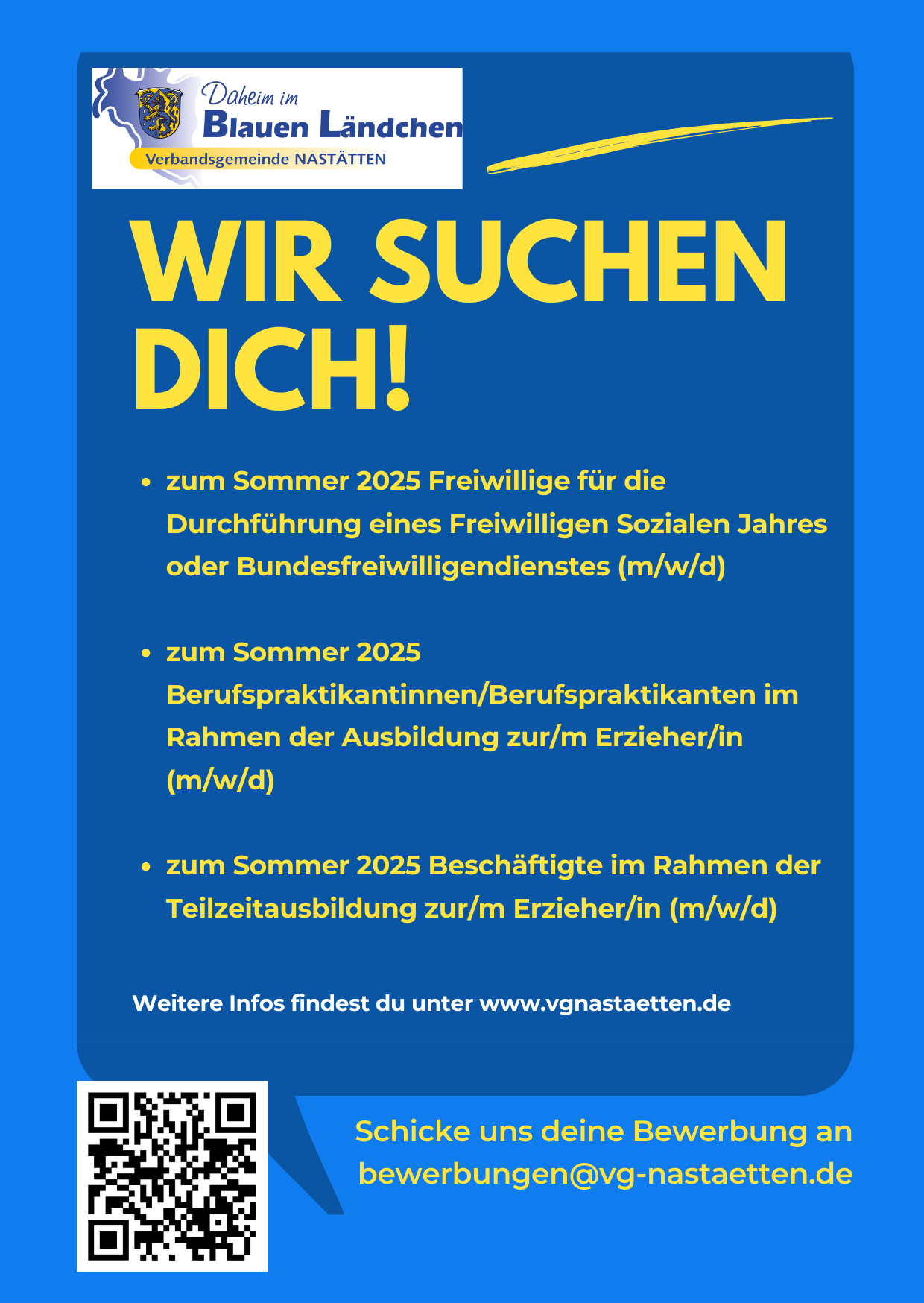 Blau und Gelb Rede Blase Job Vakanz Bekanntgabe - 1